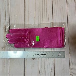 Short length fuchsia decorative pink gloves brand new